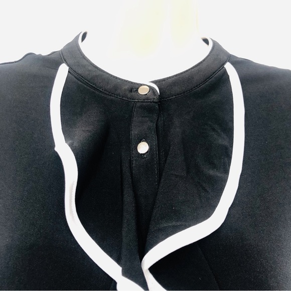 Carmen Marc Valvo Black Ruffle Front Top - Picture 6 of 16